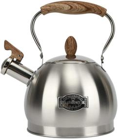 img 4 attached to Top-rated 2.8 Quart Stainless Steel Whistling Tea Kettle - Stovetop Teapot with Whistle - Silver Tea Pot by (Brand Name)