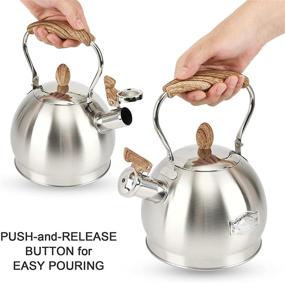 img 1 attached to Top-rated 2.8 Quart Stainless Steel Whistling Tea Kettle - Stovetop Teapot with Whistle - Silver Tea Pot by (Brand Name)