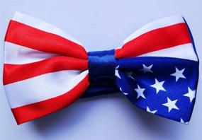 img 1 attached to 🐾 Handmade American Flag Bow Tie for Stylish Dogs and Cats – Complete with Collar!