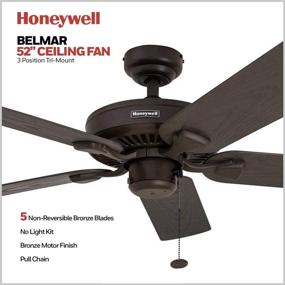 img 3 attached to Honeywell Belmar 52-Inch Outdoor Ceiling Fan: Damp 🍃 Rated Blades, Bronze Exterior – Perfect for Outdoor Spaces!