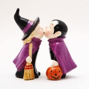 img 2 attached to Pacific Giftware Halloween Witch Couple Pumpkin Salt & Pepper Shakers - Spook up Your Seasonal Table Setting!