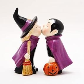 img 4 attached to Pacific Giftware Halloween Witch Couple Pumpkin Salt & Pepper Shakers - Spook up Your Seasonal Table Setting!