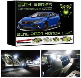 img 4 attached to 🚘 Fyre Flys 6-тиштучные светодиодные белые интерьерные огни для Honda Civic 2016-2021 гг. - Супер яркий 6000K 3014 Series SMD пакет комплекта с инструментом для установки.