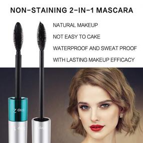 img 3 attached to 💕 NaSeny 4D Silk Fiber Lash Mascara - Waterproof Black Mascara for Natural Lengthening and Thickening Effect - 2 in 1 Thrive Liquid Lash Extension - Eye Makeup