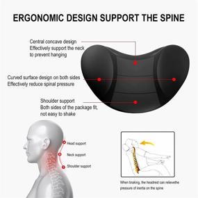 img 1 attached to 🚗 Подголовник Hitish: эргономическая подушка для шеи в автомобиль для облегчения шейных болей - подушка для шеи из памяти пены для автоподголовника для вождения, отдыха, игры в автомобиле и в офисе (синий)