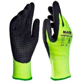 img 4 attached to 🧤 High Temperature Nitrile Lowweight Glove - MAPA Temp-Dex 710, 10-1/4" Length, Size 7, Black/Green