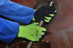 img 2 attached to 🧤 High Temperature Nitrile Lowweight Glove - MAPA Temp-Dex 710, 10-1/4" Length, Size 7, Black/Green