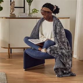 img 2 attached to 🛋️ Bedsure Dark Grey Fuzzy Plush Fluffy Soft Sherpa Fleece Throw Blanket for Couch, Sofa, and Bed - 50x60 Inches