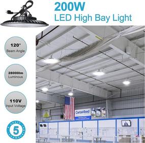 img 3 attached to 🔆 Lightdot 2Pack 200W LED High Bay Light: Powerful 28000lm for Commercial Bay Lighting in Warehouse/Workshop/Wet Areas - 5000K Daylight, 5‘ Cable with US Plug