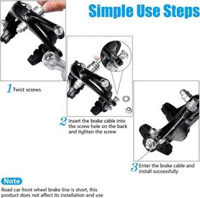 img 1 attached to 🚴 Riakrum 6-Piece Bike Brakes Calipers Set: Aluminum C-Shape Brake Lever and V-Type Replacement, Ideal for Road Bikes