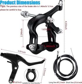 img 3 attached to 🚴 Riakrum 6-Piece Bike Brakes Calipers Set: Aluminum C-Shape Brake Lever and V-Type Replacement, Ideal for Road Bikes