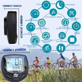 img 3 attached to 🚴 COOLWHEEL 16 Functions Wireless Bike Computer - Waterproof LCD Display Cyclocomputer with Clock Stopwatch and Backlight