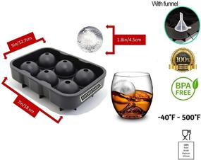 img 2 attached to Kitchen Planet Ice Cube Trays Silicone Variety Set - Large Ice Cube Mold for Whiskey or Drinks, Sphere Ice Ball Maker, Diamond Ice Cube Tray with Lid. Improved Design, Funnel & Syringe Included