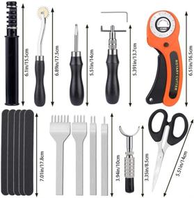 img 3 attached to 🎒 Complete Leather Working Tools Kit with 185 Pcs, Rotary Cutter, Mat, Stamping Tools, and More!