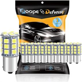 img 4 attached to 🔆 Qoope Super Bright White 1156 BA15S 1141 1073 7506 LED лампочка Pack - 10 лампочек для светодиодного светильника RV потолочного купола, внутреннего освещения, дорожного прицепа, дома на колесах, лодки, уличного освещения - 12V 5050 27-SMD