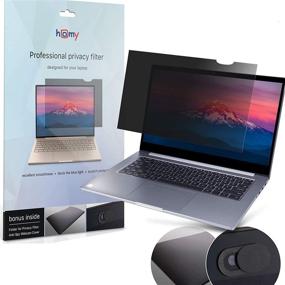 img 4 attached to 🔒 Privacy Matte Screen Protector for 15.6 inch Widescreen Laptop with Bonus Web Camera Sliding Cover and Storage Folder - Easy Removable, Filter Size: 7 5/8 x 13 9/16 inch (Excluding Edges)