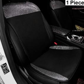 img 4 attached to Dayutech 1 Piece Universal Breathable Mesh Front Car Seat Cover Protector Pad Mat For Women Girls With Bling Bling Crystal Rhinestones Diamond Four Season (Front Seat 1 Piece-White)