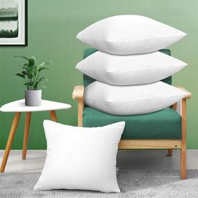 img 4 attached to 🛋️ Acanva Square Premium Throw Pillow Inserts: Microfiber Filled, 18x18, White - 4 Count – Ideal for Sofa Bed Couch & Chairs, Lumbar Support Decorative Stuffer