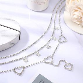 img 2 attached to 🦋 Stylish Yaomiao 3 Piece Butterfly Crystal Body Chains - Perfect Women's Rhinestone Waist Body Chain Jewelry for Summer Beach