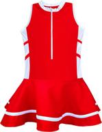 kukiee little girls one piece athletic swimsuits: trendy & protective rash guard bathing suits logo