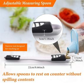 img 3 attached to 🥄 Adjustable Measuring Spoon Set - Double-Ended Scale with Nine Stalls for Measuring Dry and Semi-Liquid Ingredients - Ideal for Kitchen Baking, Coffee, Sugar, Salt, and Powder