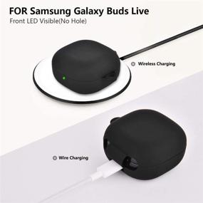 img 2 attached to 🎧 VISOOM Силиконовый чехол для Samsung Galaxy Buds Live/Buds Pro - Стильный чехол для беспроводной зарядки с брелоком для женщин и девочек.