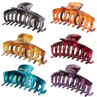 💇 tobatoba 6 packs big claw hair clips: strong hold hair accessories for women with thick & thin hair logo