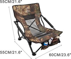 img 2 attached to 🏖️ HITORHIKE Low Sling Beach Camping Concert Folding Chair with Armrests and Breathable Nylon Mesh Back - Lightweight, Durable, and Portable Chair