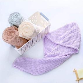 img 2 attached to 🧖 Microfiber Hair Towel Wrap for Thick Hair - Fast Drying, High Absorbency - Ideal for Curly Girls, Twist and Wet Long Hair - 2 Pack (Purple and Pink)