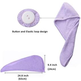 img 3 attached to 🧖 Microfiber Hair Towel Wrap for Thick Hair - Fast Drying, High Absorbency - Ideal for Curly Girls, Twist and Wet Long Hair - 2 Pack (Purple and Pink)