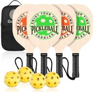 gonex 4 pack wooden pickleball paddles set - basswood pickleball rackets with 1 carry bag and 4 pickle balls, 7-ply wood pickleball racquets bundle логотип