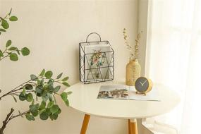 img 2 attached to PENGKE Hanging Wall Files Magazine Organizer, Metal Wire Mounted Storage Baskets Portable File Holder, Black