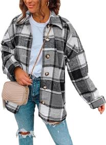 img 4 attached to Dokotoo Fashion Boyfriend Oversized Shacket Women's Clothing and Coats, Jackets & Vests