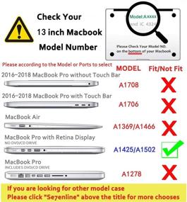 img 3 attached to Se7enline MacBook Pro 13 дюймов Кейс A1502 / A1425 2015/2014/2013/2025 - модный дизайнерский узор, жесткая защита в синем песчаном речном стиле