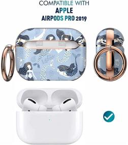 img 3 attached to 🧜 Милый чехол для наушников Airpods Pro с узором Русалочки: Защита от ударов с портативным брелком для мужчин, женщин и девочек.