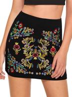 🌸 casual floral embroidered bodycon short mini skirt for women by shein logo
