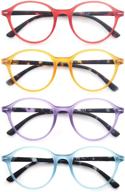 👓 set of 4 colorful round readers with comfort spring hinge - women's reading glasses in 2.5 power logo