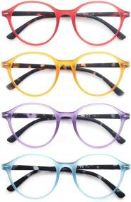 img 4 attached to 👓 Set of 4 Colorful Round Readers with Comfort Spring Hinge - Women's Reading Glasses in 2.5 Power