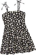 romwe floral spaghetti shirred sundress girls' clothing logo