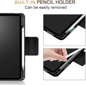 img 1 attached to 📱 Origami iPad Pro 12.9-Inch Case 2021/2020/2018 - Multi-Angle Magnetic Stand, Soft TPU Back Cover with Pencil Holder (Black)