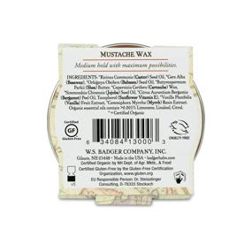 img 2 attached to 🧔 Organic Medium Hold Badger Mustache Wax - Facial Hair Styling Wax, Natural Moustache Wax, 0.75 oz