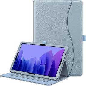 img 4 attached to 📱 Fintie Frozen Blue Case for Samsung Galaxy Tab A7 10.4 2020 Model - Smart Stand Back Cover with Pocket, Auto Wake/Sleep - Buy Now!