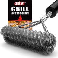 🔥 grillart bristle free & wire combined bbq brush - 17" safe & efficient grill cleaning brush for gas/porcelain/charbroil grates - perfect bbq accessories gifts for men logo