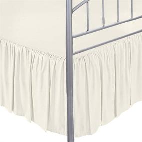 img 4 attached to Premium Queen Size Ivory Ruffled Bed Skirt - 16 Inch Drop with Split Corner - 100% Poly Cotton, 400 Thread Count - Dust Ruffled, Easy to Fit