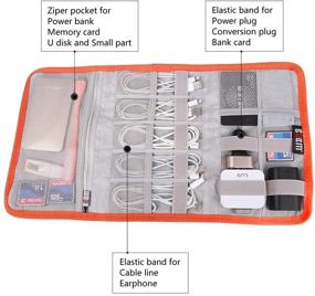 img 1 attached to 📱 Серый электронный органайзер BUBM - сумка для кабелей/флеш-дисков на поездку/домашний офисный органайзер для электроники