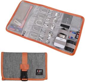 img 4 attached to 📱 Серый электронный органайзер BUBM - сумка для кабелей/флеш-дисков на поездку/домашний офисный органайзер для электроники