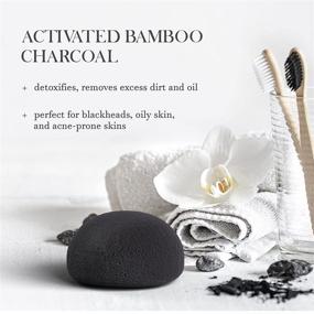 img 2 attached to 🧽 Activated Bamboo Charcoal Konjac Sponge Trio: Facial Cleansing & Exfoliating Beauty Sponges (3 Pack)