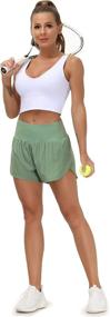 img 1 attached to 🏃 Women's Quick Dry High Waisted Running Shorts with Mesh Liner and Zipper Pockets by THE GYM PEOPLE