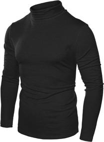 img 4 attached to 👕 JINIDU Men's Slim-Fit Turtleneck T-Shirts: Casual Cotton Thermal Pullover Sweaters for Stylish Comfort