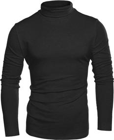 img 3 attached to 👕 JINIDU Men's Slim-Fit Turtleneck T-Shirts: Casual Cotton Thermal Pullover Sweaters for Stylish Comfort